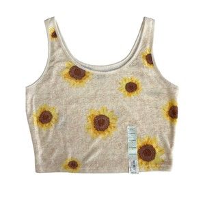 SO Sunflower Terry Crop Size L NEW Yellow Scoop Neck ladies juniors MBX1235,1236